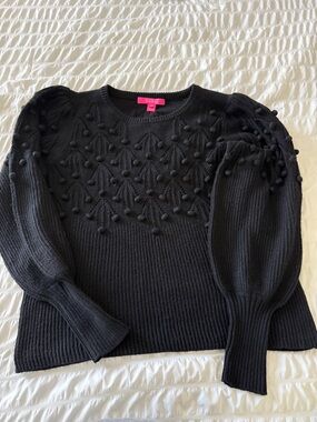 Lilly Pulitzer Black Pom Knit Sweater - Women